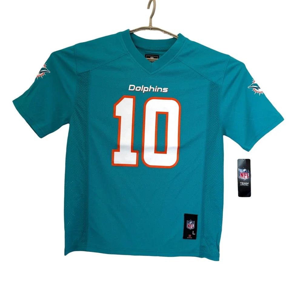 Miami Dolphins Tyreek Hill NFL Team Apparel 10 Youth Jersey Aqua Large 14/16 NEW